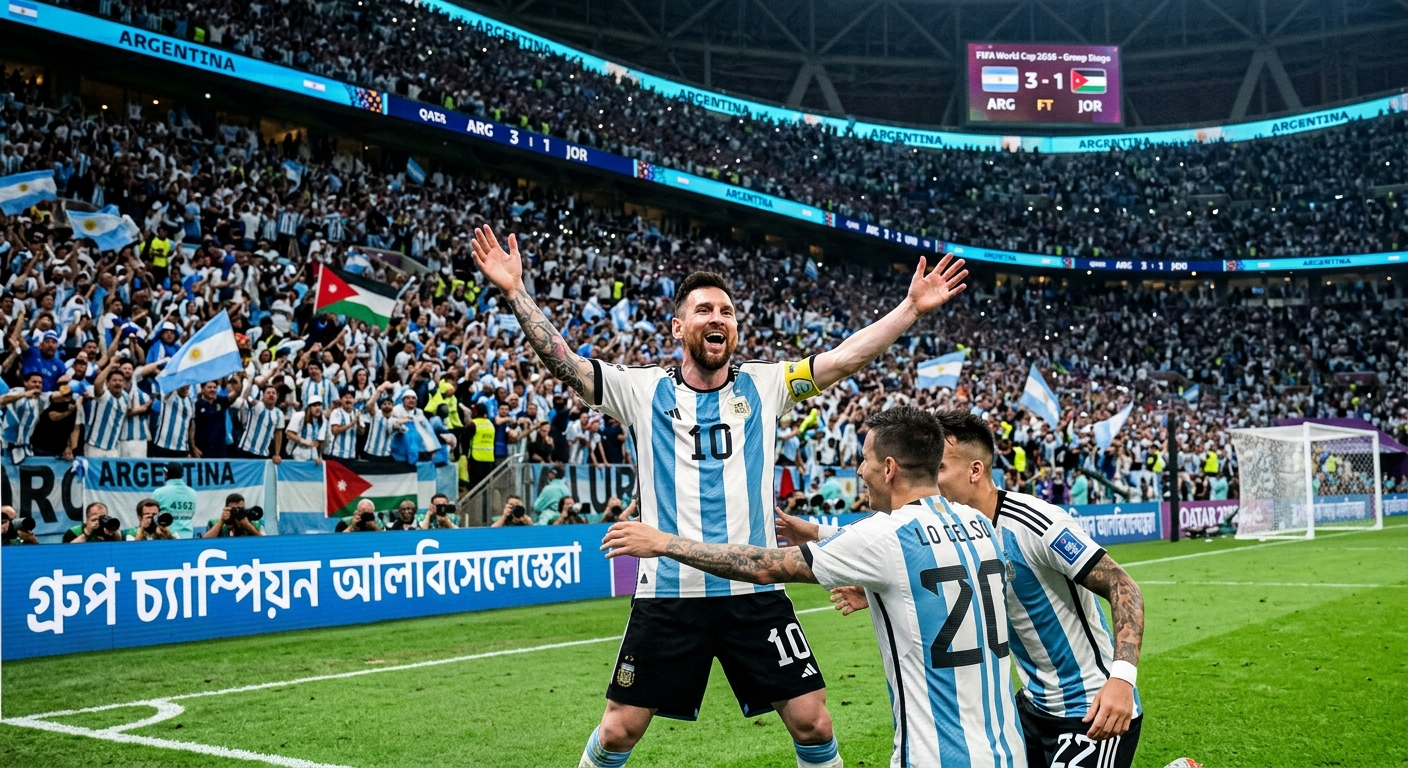 বিশ্বকাপে আর্জেন্টিনার টানা তৃতীয় জয়, বদলি নেমেই ইতিহাস গড়লেন মেসি